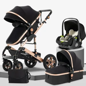 3 in 1 Reversible Baby Stroller with Base and Pram