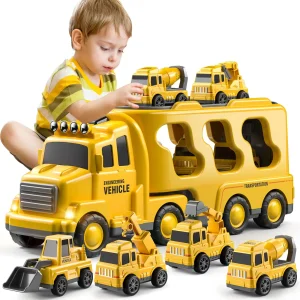 Diecast Carrier Truck with Toy Cars
