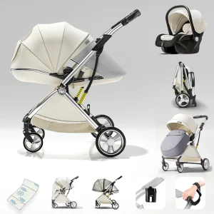 Newborn to 24 months Reclining Baby Stroller, 3 in 1 Compact Size