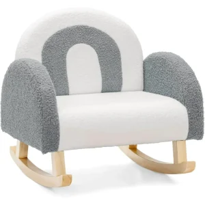 Toddler Rocking Arm Chair with Solid Wooden Frame