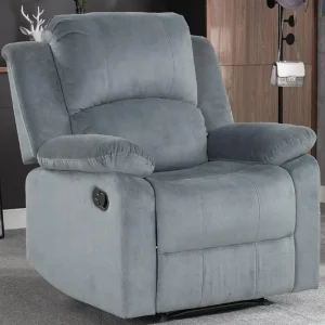 Manual Recliner Chair, Soft Fabric Overstuffed Heavy Duty